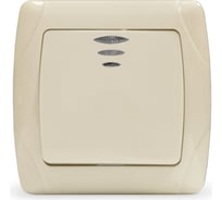 Выключатель UNIVersal одноклавишный с подсветкой серия "Маргарита", с/у, 10А, 220В, слоновая кость (ivory) (еврослот) М0121-I