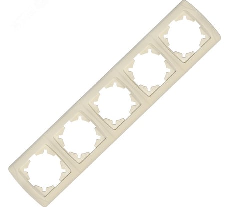 Рамка UNIVersal пятиместная горизонтальная серия "Маргарита" слоновая кость (ivory) (еврослот) 1084-I