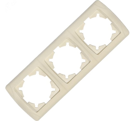 Рамка UNIVersal трехместная горизонтальная серия "Маргарита" слоновая кость (ivory) (еврослот) МР003Г-I
