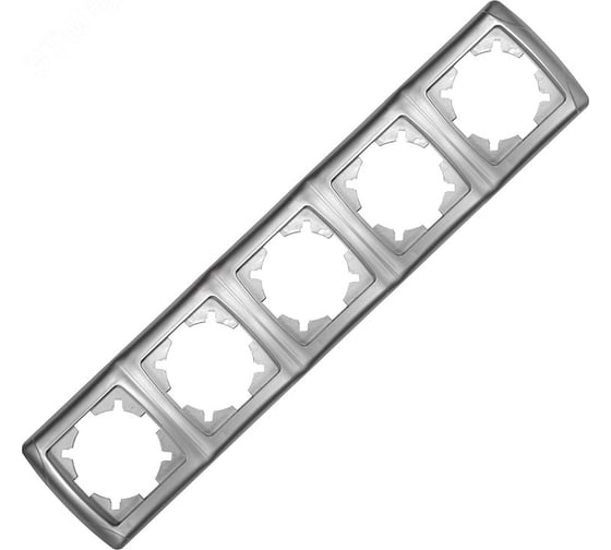 Рамка UNIVersal пятиместная горизонтальная серия "Маргарита" серебро (еврослот) 1084-S 1