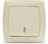 Выключатель UNIVersal проходной одноклавишный серия "Маргарита", с/у, 10А, 220В, слоновая кость (Ivory) (еврослот) М0025-I