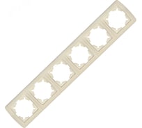 Рамка UNIVersal шестиместная горизонтальная серия "Маргарита" слоновая кость (ivory) (еврослот) 1085-I