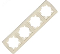Рамка UNIVersal четырехместная горизонтальная серия "Маргарита" слоновая кость (ivory) (еврослот) МР004Г-I