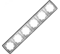 Рамка UNIVersal шестиместная горизонтальная серия "Маргарита" серебро (еврослот) 1085-S