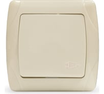 Розетка UNIVersal одноместная с крышкой серия "Маргарита" с/з, с/у, 16А, 220В, слоновая кость (ivory) (еврослот) М0029-I