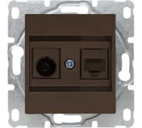 Розетка Metronex Electric Roma Choco для сетевого кабеля LAN + TV без рамки FRZ00070042TKR