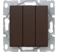 Выключатель Рим Шоколад трехклавишный без рамки Metronex Electric FVK050321TKR