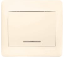 1-клавишный выключатель с индикатором EKF София 10А, бежевый, Simple SQELV10-121-20