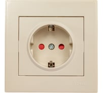 Розетка LEZARD RAIN с защитой от детей, керамика, крем 703-0303-124