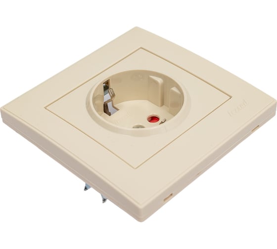 Розетка LEZARD RAIN с защитой от детей, керамика, крем 703-0303-124