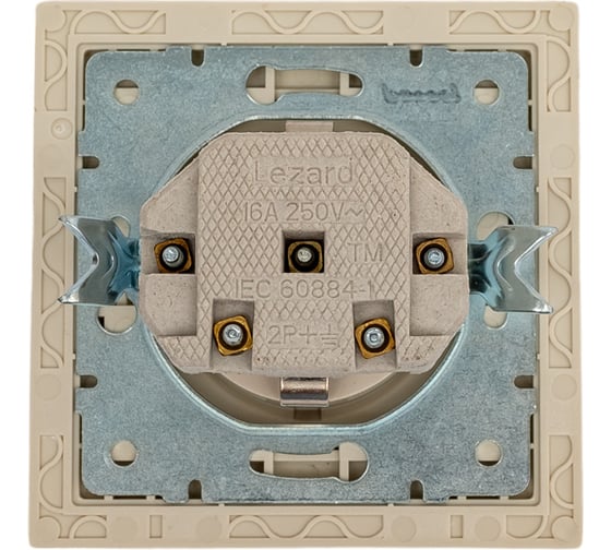 Розетка LEZARD RAIN с защитой от детей, керамика, крем 703-0303-124