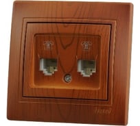 Телефонная двойная розетка Lezard MIRA евро сосна 701-0801-138