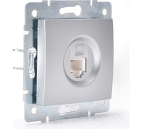 Компьютерная розетка Lezard KARINA матовое серебро 707-4388-139