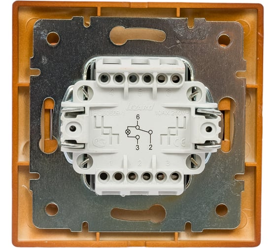 Проходной выключатель с подсветкой Lezard MIRA сосна 701-0801-114