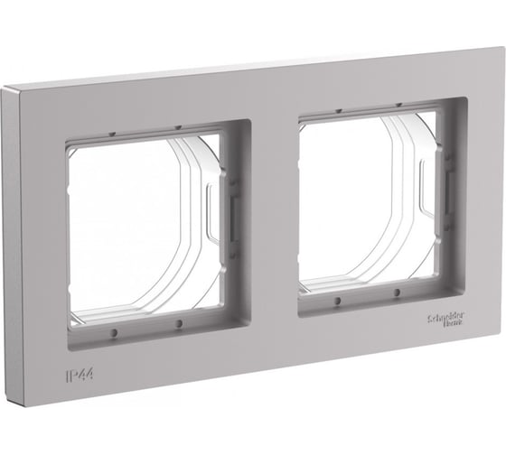 Рамка Systeme Electric 2-постовая AtlasDesign Aqua IP44 алюм. SE ATN440302