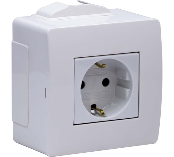 Коробка в сборе DKC с силовой розеткой, белая, 1 ШТ 10482