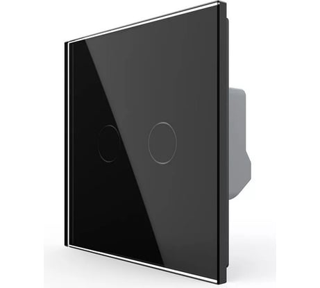 Двухклавишный сенсорный выключатель LIVOLO комплект, 1 пост, цвет черный VL-C702-12