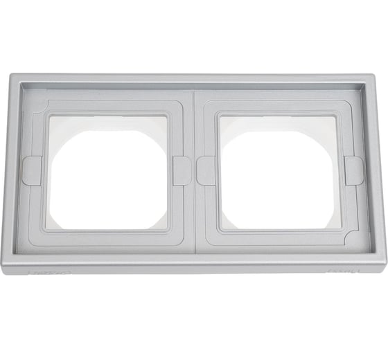 Рамка Systeme Electric ArtGallery Алюминий 2-постовая, IP44 GAL440302 1