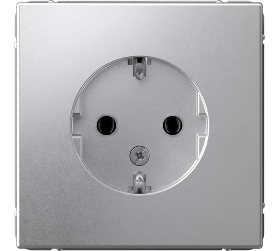 Розетка с заземлением ArtGallery Systeme Electric 16А, механизм, Алюминий GAL000343
