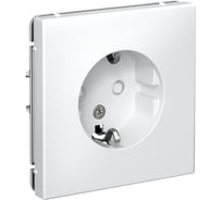 Розетка Systeme Electric с заземлением со шторками ArtGallery 16 А механизм Белый GAL000145