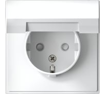 Розетка с заземлением со шторками c крышкой ArtGallery, 16А Systeme Electric механизм, Белый GAL000146