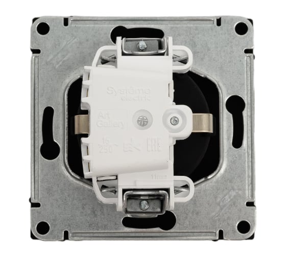Розетка Systeme Electric ArtGallery Карбон с заземлением, 16А, механизм GAL001043