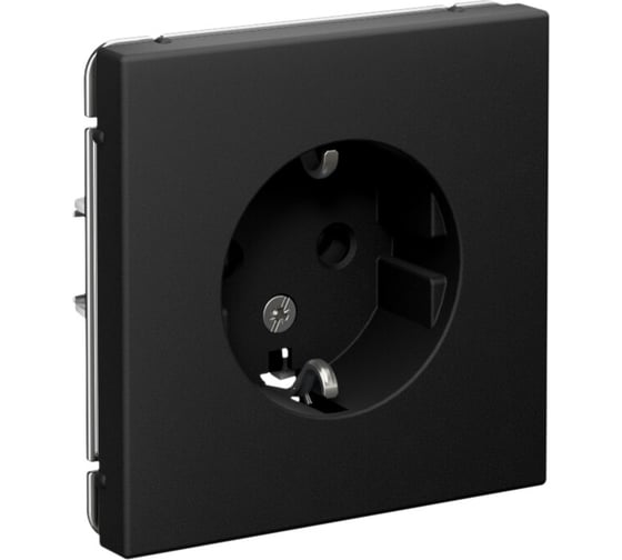 Розетка Systeme Electric ArtGallery Карбон с заземлением, 16А, механизм GAL001043