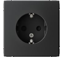 Розетка Systeme Electric ArtGallery Карбон с заземлением со шторками, 16А, механизм GAL001045