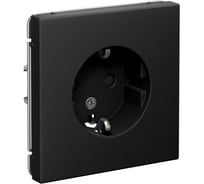 Розетка Systeme Electric с заземлением со шторками ArtGallery 16 А механизм Карбон GAL001045