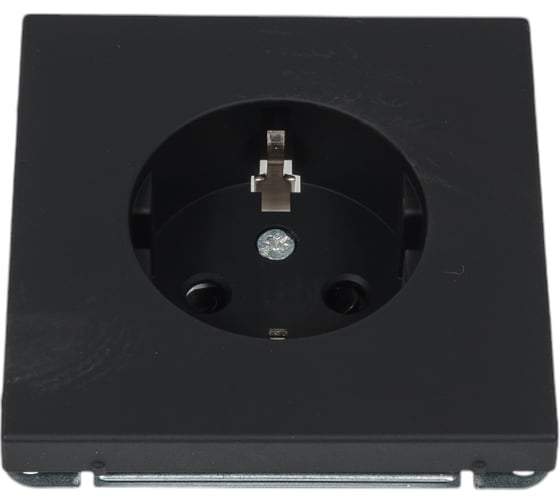 Розетка Systeme Electric ArtGallery Карбон с заземлением со шторками, 16А, механизм GAL001045