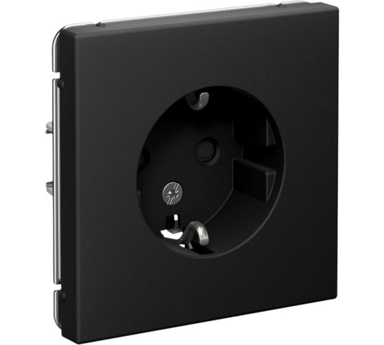 Розетка Systeme Electric ArtGallery Карбон с заземлением со шторками, 16А, механизм GAL001045