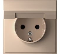 Розетка с заземлением со шторками c крышкой ArtGallery, 16А Systeme Electric механизм, Песочный GAL001246