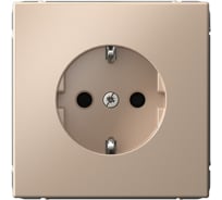 Розетка с заземлением со шторками ArtGallery Systeme Electric 16А, механизм, Песочный GAL001245