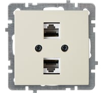 Компьютерная розетка Nilson 2-местная, СУ RJ45 CAT6 , TOURAN-ALEGRA-THOR, кремовый 24120446