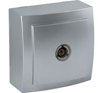 Розетка NILSON 1ОП тв конечная серебро Themis metallic 26131033