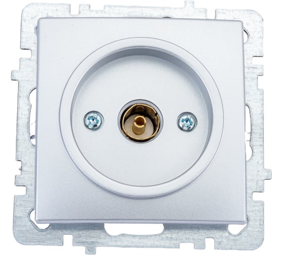 Механизм розетки NILSON 1СП тв проходной серебро Touran/Alegra metallic 24130428