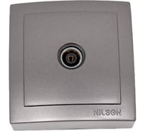 Розетка NILSON 1ОП тв конечная антрацит Themis metallic 26161033