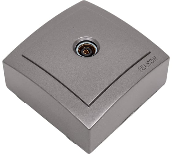 Розетка NILSON 1ОП тв конечная антрацит Themis metallic 26161033