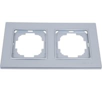 Рамка NILSON двухместная серебро Alegra metallic 25130092