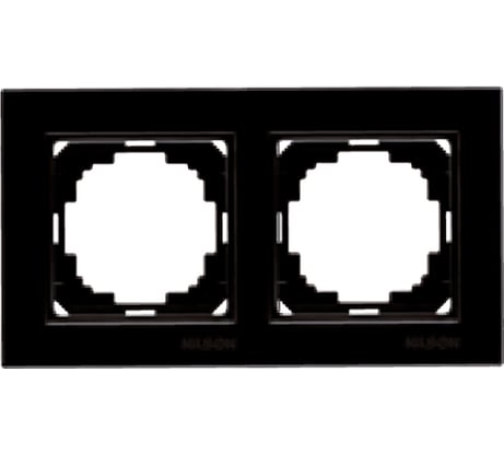 Рамка NILSON 2-местн., ALEGRA metallic, чёрный глянец 25220092