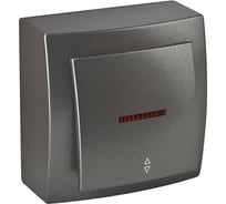 Выключатель NILSON 1ОП проходной с подсветкой антрацит Themis metallic 26161008
