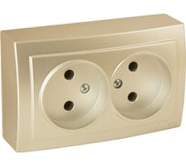 Розетка NILSON 2ОП золото Themis metallic 26151024