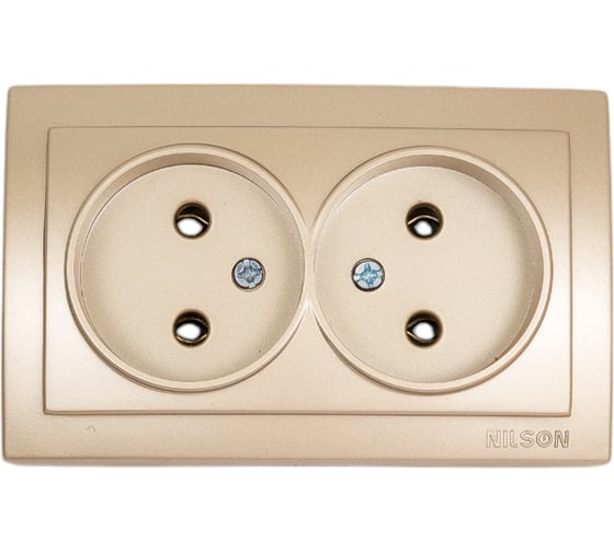 Розетка NILSON 2ОП золото Themis metallic 26151024