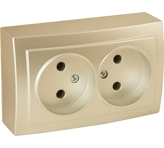 Розетка NILSON 2ОП золото Themis metallic 26151024