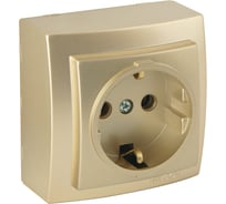 Розетка NILSON 1ОП з/к золото Themis metallic 26151017