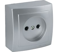 Розетка NILSON 1ОП серебро Themis metallic 26131015