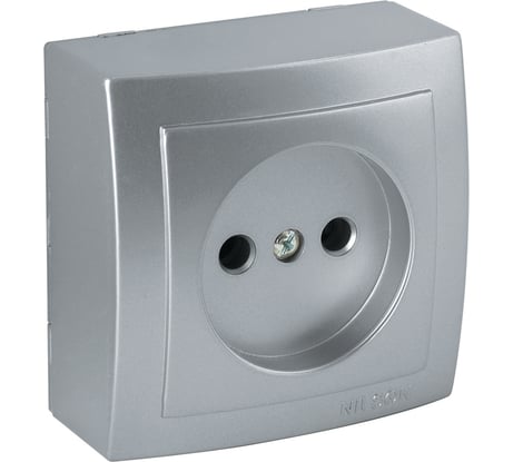 Розетка NILSON 1ОП серебро Themis metallic 26131015