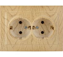 Розетка NILSON 2СП з/к клен Touran wood 24281025