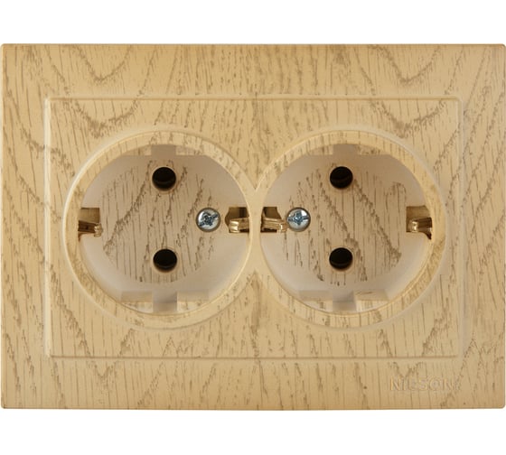 Розетка NILSON 2СП з/к клен Touran wood 24281025 1