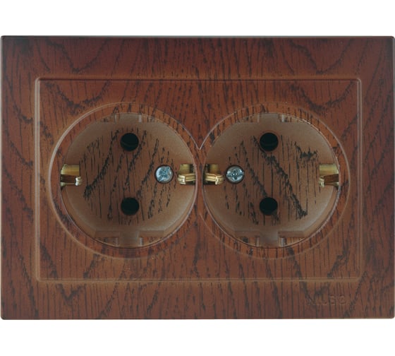 Розетка NILSON 2СП з/к орех Touran wood 24271025